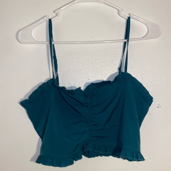 Urban outfitters size medium teal crop top - Picture 2 of 4